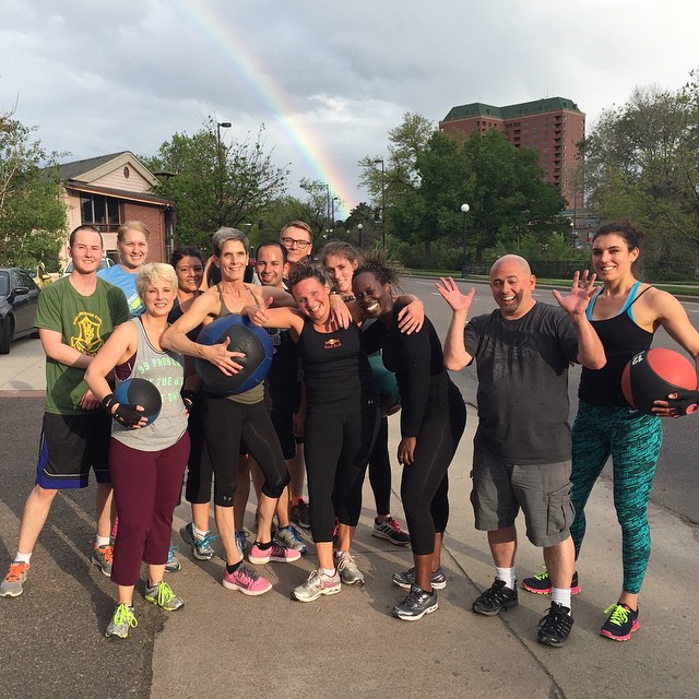 #rainbow #bootcamp #training tonight. #bootcamp #personaltrainer #gym #denver #colorado #fitness #personaltraining #trainerscott #getinshape #fatloss #loseweight #ripped #toned #gay #men #women #fit #fitchick #femalefitness #legs #quads #lunges #squats #pushups #chest #abs #core