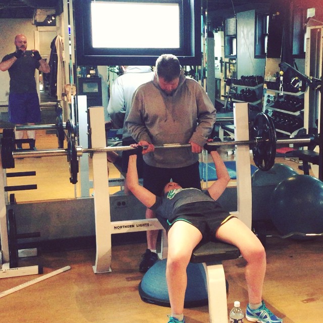 @smithtmary #benchpressing 135 for the first time. #bootcamp #personaltrainer #gym #denver #colorado #fitness #personaltraining #trainerscott #getinshape #fatloss #loseweight #ripped #toned #chestday #chest #pecs #bench #benchpress #chickfit #femalefit #female #girlpower #boobs #workout #sweat #pushups #shoulders #triceps #delts