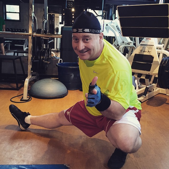 Greg #stretching at the gym tonight. #bootcamp #personaltrainer #gym #denver #colorado #fitness #personaltraining #trainerscott #getinshape #fatloss #loseweight #ripped #toned #butt #buttstretch #glute #sore #sweat #core #stretch #balls #lovers #truelove #asshat #shitstick #discoinferno