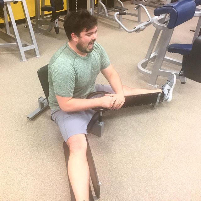 @noahvert thinks he's Jean-Claude Van Damme. #Denver #gym #stretch #stretching #yoga #core #balance #personaltrainer #personaltraining #exercise #health #healthy #groin #adductor #legs #quads #hammies #hamstrings #colorado #workout #sweat #kamasutra #relax #meditation #squat #lunge