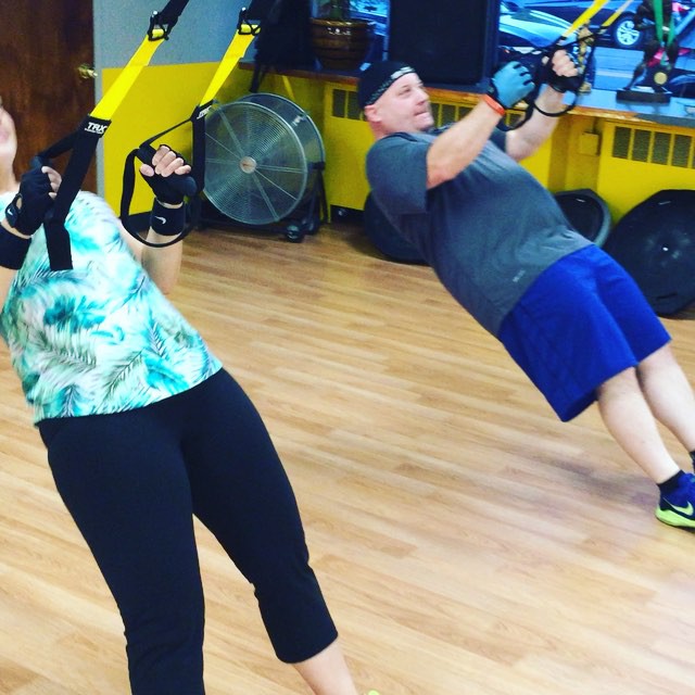 Husband and wife trx workout. @shelley_spawn and @greg_spawn #denver #colorado #fitness #personaltraining #husband #ripped #wife #punch #sweat #fit #strong #squats #squat #legs #abs #power #strength #bodybuilding #weightlifting #weightloss #yoga #girl #girls #women #woman #men #core