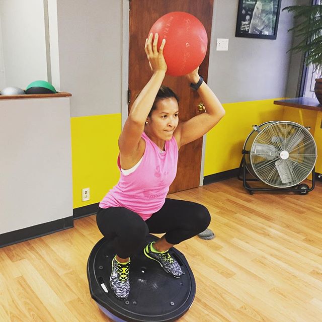 Jacke getting some squats on the bosu ball. #bootcamp #personaltrainer #gym #denver #colorado #fitness #personaltraining #trainerscott #bodybuilder #bodybuilding #deadlifts #deadlift #glutes #quads #hamstrings #hamstring #hammies #squats #squat #lunges #legs #legday #weightlifting #weighttraining #women #plank #babe #buff #strong #muscle