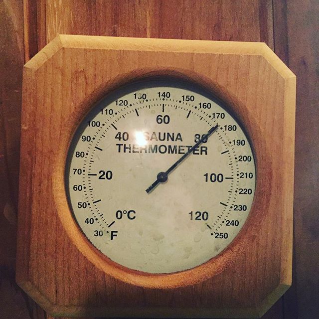 And I thought Iraq was hot! Been in here 20 minutes! 175 degrees! #! #Denver #Lakewood #sauna #fitness #gym #sweat #life #energy #feelinggood #heath #healthy #fatloss #weightloss #water #hot #superhot #ripped