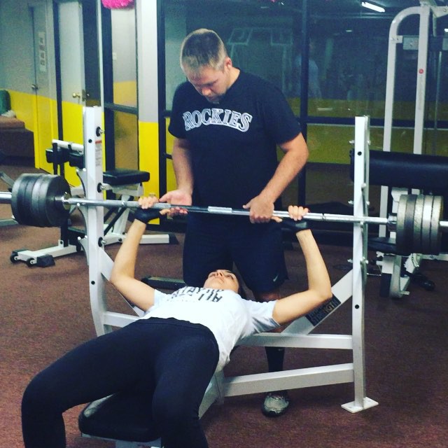 Cheryl benching 145 lbs.  #personaltrainer #gym #denver #colorado #fitness #personaltraining #chestpress #ripped #chestday #chest #bench #benchpress #pecs #tris #triceps #shoulders #delt #workout #femalefit #girls #bodybuilding #bodybuilder #weights #weightlifting #weighttraining #pushups #pectoral #pushups #arms #picoftheday