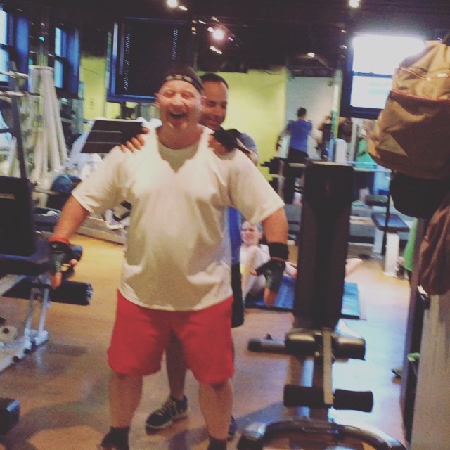 @rod10g and @greg_spawn sharing a beautiful bromance at group personal training in Denver. #bootcamp #personaltrainer #gym #denver #colorado #fitness #personaltraining #getinshape #fatloss #loseweight #ripped #toned #boys #men #man #bromance #romance #sweet #lunges #squats #squat #legs #quads #glutes #core #sweat #workout #life #energy #healthy