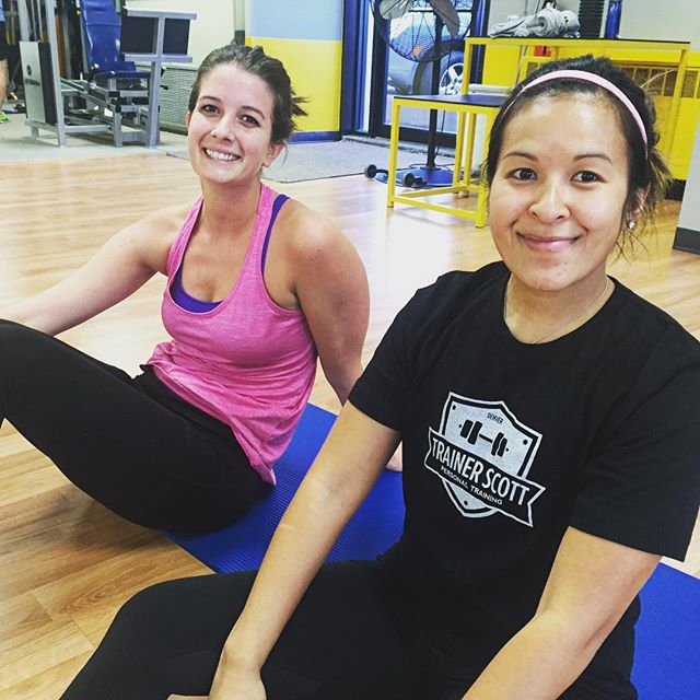 Jacke and Devin posing for a photo during some ab work. #Bootcamp #personaltrainer #gym #denver #colorado #fitness #personaltraining #trainerscott #bodybuilder #bodybuilding #deadlifts #deadlift #glutes #quads #hamstrings #hamstring #hammies #squats #squat #lunges #legs #legday #weightlifting #weighttraining #abs #buff #strong #core #babes