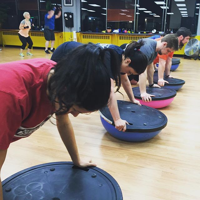 Push-ups on the Bosu balls tonight at boot camp. #Bootcamp #personaltrainer #gym #denver #colorado #fitness #personaltraining #trainerscott #bodybuilder #bodybuilding #deadlifts #deadlift #glutes #quads #hamstrings #hamstring #hammies #squats #squat #lunges #legs #legday #weightlifting #weighttraining #men #buff #strong #pushups #chest