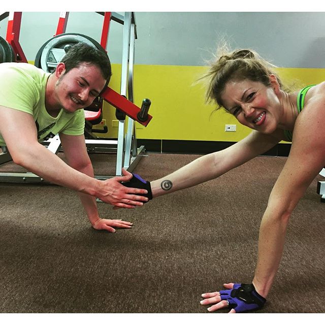 Alex and Stacy giving each five during some push-ups tonight at group personal training. #Bootcamp #personaltrainer #gym #denver #colorado #fitness #personaltraining #bodybuilder #bodybuilding #deadlifts #deadlift #glutes #quads #hamstrings #hamstring #babe #squats #squat #lunges #legs #legday #weightlifting #weighttraining #men #pushups #buff #strong #chestday #babes