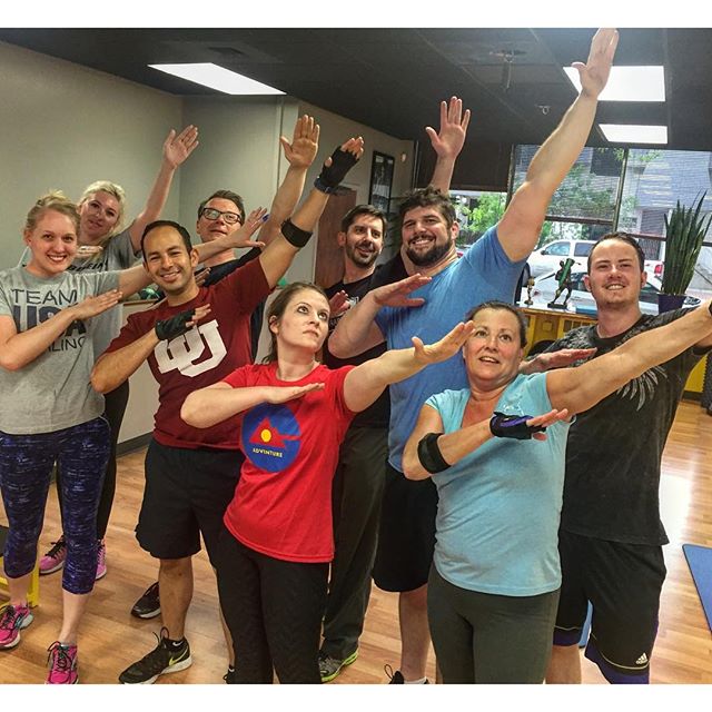 The group personal training crew during the Arnold pose.  #Bootcamp #personaltrainer #gym #denver #colorado #fitness #personaltraining #fun #bodybuilder #bodybuilding #deadlifts #life #running #quads #run #women #fit #squats #squat #lunges #legs #legday #weightlifting #weighttraining #men #sweat #women #cardio #strong