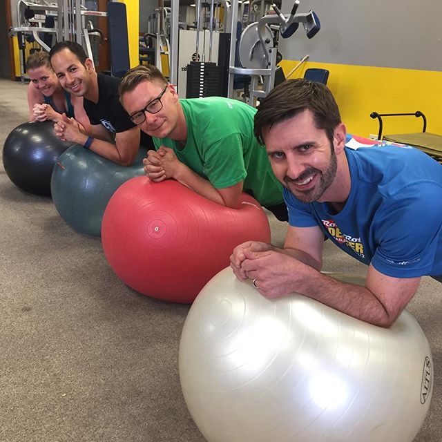 Planking on the ball with friends is the new hip thing to do.  #Bootcamp #personaltrainer #gym #denver #colorado #fitness #personaltraining #fun #bodybuilder #bodybuilding #deadlifts #life #running #quads #run #women #fit #squats #squat #lunges #legs #legday #weightlifting #weighttraining #men #sweat #women #cardio #strong