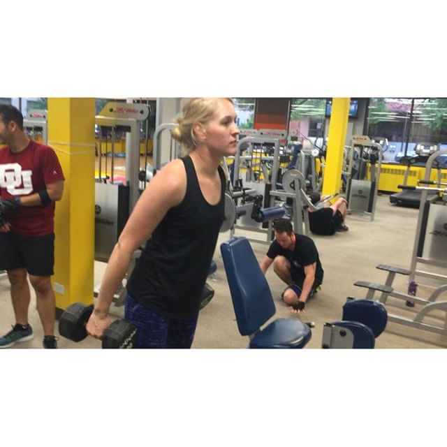 Liz curling and shoulder pressing the 20's. What a beastette!!! #Bootcamp #personaltrainer #gym #denver #colorado #fitness #personaltraining #fun #bodybuilder #bodybuilding #deadlifts #life #running #quads #run #women #fit #squats #squat #lunges #legs #legday #weightlifting #weighttraining #men #sweat #women #cardio #strong