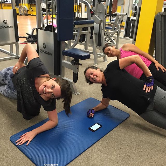 Side plank with the ladies. #personaltrainer #gym #denver #colorado #fitness #personaltraining #ladies #bodybuilder #bodybuilding #deadlifts #plank #core #quads #girl #woman #fit #squats #squat #lunges #legs #legday #weightlifting #weighttraining #men #sweat #women #cardio #strong #girls