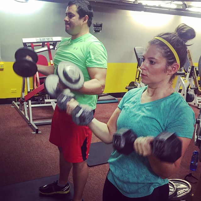 The couple that does curls together....hurls together?  #personaltrainer #gym #denver #colorado #fitness #personaltraining #fun #bodybuilder #bodybuilding #deadlifts #life #running #quads #girl #woman #fit #squats #squat #lunges #legs #legday #weightlifting #weighttraining #men #sweat #women #cardio #strong #girls