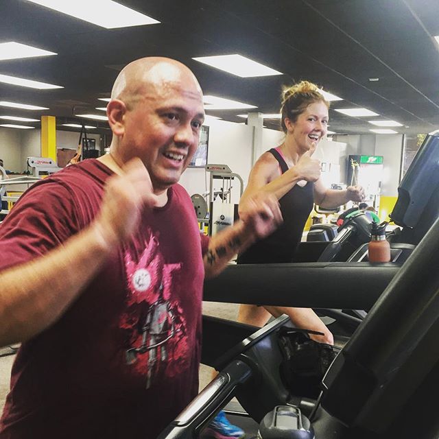 Danny and Stacy being putting through the paces on the treadmill tonight. High incline. #personaltrainer #gym #denver #colorado #fitness #personaltraining #treadmill #bodybuilder #bodybuilding #deadlifts #healthy #running #quads #girl #woman #fit #squats #squat #lunges #legs #legday #weightlifting #weighttraining #men #sweat #women #cardio #strong #girls