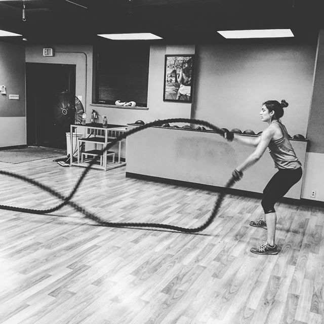 Cheryl working the battle ropes at bootcamp #personaltrainer #gym #denver #colorado #fitness #personaltraining #fun #bodybuilder #bodybuilding #deadlifts #life #running #quads #girl #woman #fit #squats #squat #lunges #legs #legday #weightlifting #weighttraining #men #sweat #women #cardio #strong #girls