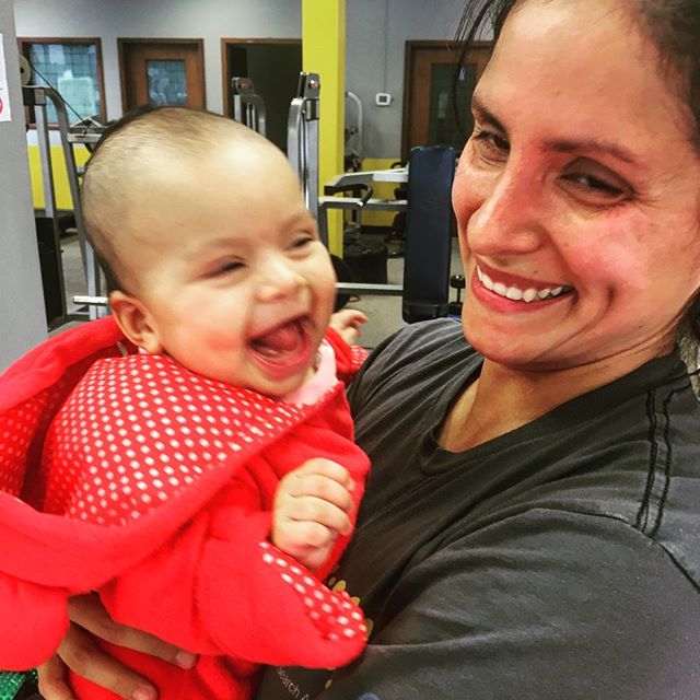 Marlene brought Penelope by the gym. #personaltrainer #gym #denver #colorado #fitness #personaltraining #baby #bodybuilder #bodybuilding #deadlifts #mom #babies #quads #girl #woman #fit #squats #squat #lunges #legs #legday #weightlifting #weighttraining #mother #sweat #women #cardio #strong #girls