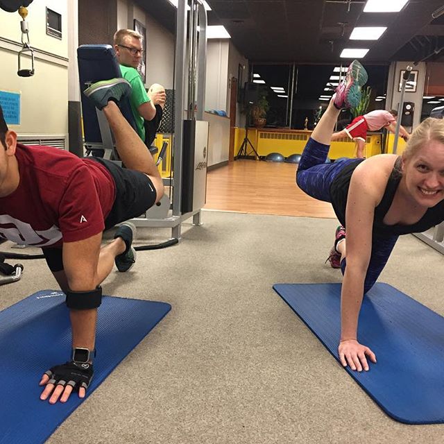 Rod and Liz working core and glutes tonight at group personal training. #personaltrainer #gym #denver #colorado #fitness #personaltraining #yoga #bodybuilder #bodybuilding #core #abs #glutes #quads #girl #woman #fit #squats #squat #lunges #legs #legday #weightlifting #weighttraining #men #sweat #women #cardio #strong #girls