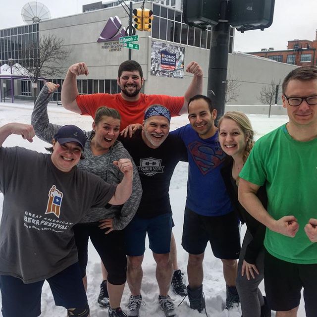 Snow day crew at the gym this morning. #personaltrainer #gym #denver #colorado #fitness #personaltraining #fun #bodybuilder #bodybuilding #deadlifts #snow #snowday #quads #girl #woman #fit #squats #squat #lunges #legs #legday #weightlifting #weighttraining #men #sweat #women #cardio #strong #girls