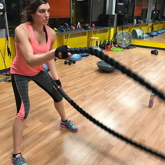 Cheryl working the ropes tonight at Boot Camp #personaltrainer #gym #denver #colorado #fitness #personaltraining #fun #bodybuilder #bodybuilding #deadlifts #life #running #quads #girl #woman #fit #squats #squat #lunges #legs #legday #weightlifting #weighttraining #men #sweat #women #cardio #strong #girls