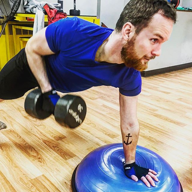 Rows on the bosu ball to get some extra core work. #personaltrainer #gym #denver #colorado #fitness #personaltraining #fun #bodybuilder #bodybuilding #deadlifts #life #running #quads #girl #woman #fit #squats #squat #lunges #legs #legday #weightlifting #weighttraining #men #sweat #women #cardio #strong #girls