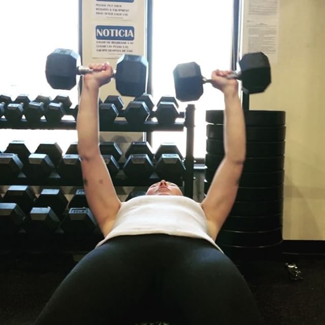 Katie chest pressing. #bootcamp #personaltrainer #gym #denver #colorado #fitness #personaltraining #trainerscott #getinshape #fatloss #loseweight #ripped #toned #chestpress #benchpress #chest #bench #chestday #pecs #arms #arm #armday #shredded #pushup #triceps #biceps #boobs #strong #fitnessmodel