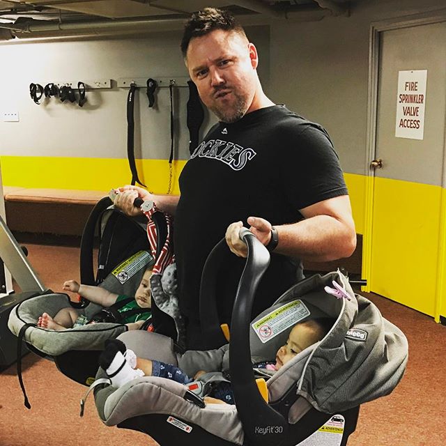 You know if you bring your kids to group training that Trainer Scott is going to curl them  #Denver #Denvermom #mom #baby #babies #kid #kids #children #fitness #gym #workout #colorado #personaltrainer #personaltraining #mother #child #sweat #fun #weights #dumbbells #squats #lean #gainz #fatloss #calories #groupfitness #denvergym