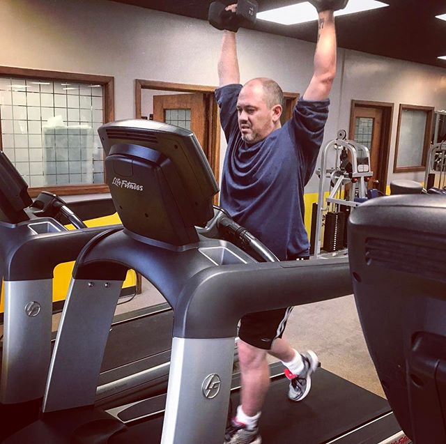 I had Danny walk on the treadmill on a 15% incline at 3.7 mph. No, he wasn't being punished.  #personaltrainer #gym #denver #colorado #fitness #personaltraining #cardio #bodybuilder #bodybuilding #deadlifts #sweat #running #quads #girl #treadmill #fit #squats #squat #lunges #legs #legday #weightlifting #weighttraining #men #sweat #runner #cardio #strong #marathon