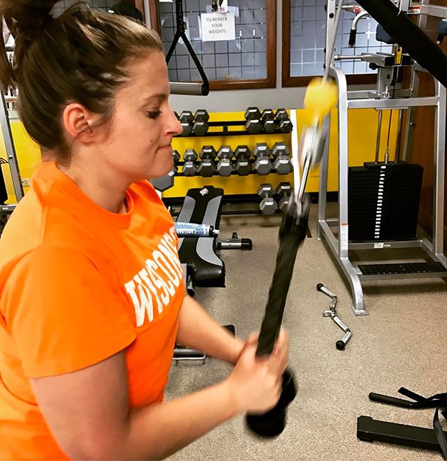 Jessie with the tricep extensions on the ropes #personaltrainer #gym #denver #colorado #fitness #personaltraining #fun #bodybuilder #bodybuilding #deadlifts #life #running #quads #girl #woman #fit #squats #squat #lunges #legs #legday #weightlifting #weighttraining #men #sweat #women #cardio #strong #girls