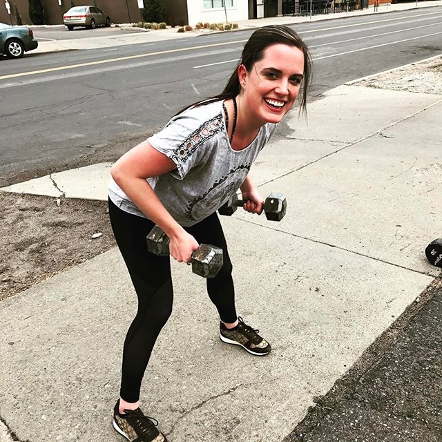 Ariel getting some rows on the sidewalk during Boot Camp #Workout #Workouts #BootCamp #BootCamps #FitnessBootCamp #Outdoors #Rockies #RockyMountains #Fitness #Sweat #PersonalTrainer #PersonalTraining #DenverPersonalTrainer #FitnessClass #FitnessClasses #DenverFitnessClass #Sunny #Sun #Fit #Motivation #Fitspo