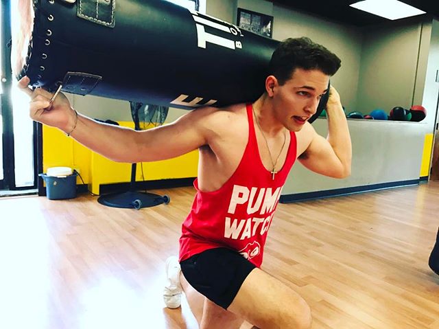 Jack lunging with the 70 lb boxing bag #personaltrainer #gym #denver #colorado #fitness #personaltraining #fun #bodybuilder #bodybuilding #deadlifts #life #running #quads #girl #woman #fit #squats #squat #lunges #legs #legday #weightlifting #weighttraining #men #sweat #women #cardio #strong #girls