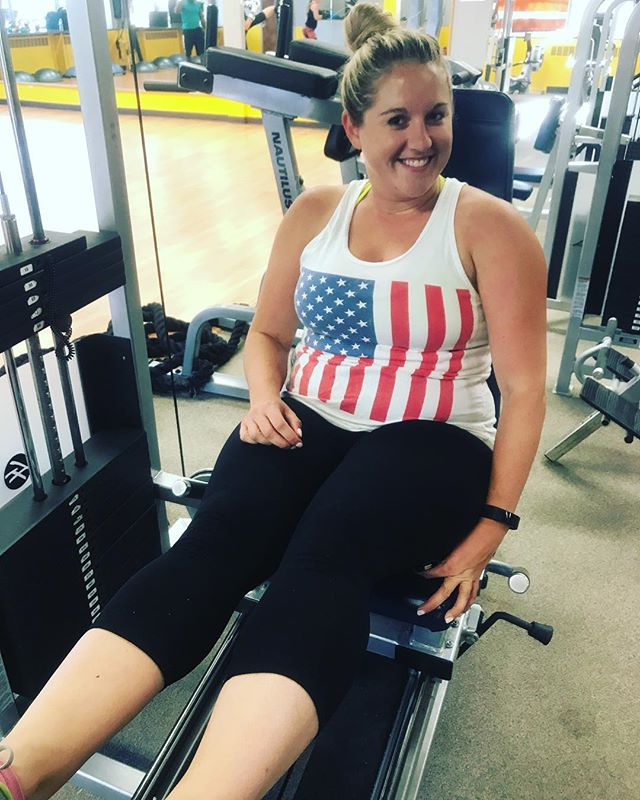 Ashely super patriotically doing leg press today at group personal training #personaltrainer #gym #denver #colorado #fitness #personaltraining #fun #bodybuilder #bodybuilding #deadlifts #life #running #quads #girl #woman #fit #squats #squat #lunges #legs #legday #weightlifting #weighttraining #men #sweat #women #cardio #strong #girls