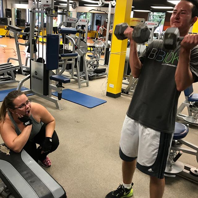 Eileen is blown away by Alex's curls #bootcamp #personaltrainer #gym #denver #colorado #fitness #personaltraining #trainerscott #getinshape #fatloss #loseweight #ripped #toned #chestpress #benchpress #chest #bench #chestday #pecs #arms #arm #armday #pushups #fitbabe #triceps #biceps #babe #strong #fitnessmodel