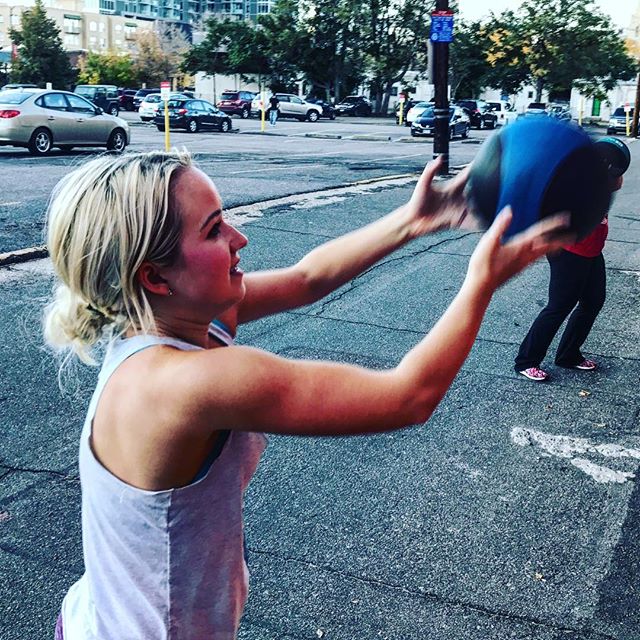 Alyssa throwing the ball after demanding to go outside #bootcamp #personaltrainer #gym #denver #colorado #fitness #personaltraining #trainerscott #getinshape #fatloss #loseweight #ripped #toned #chestpress #benchpress #chest #bench #chestday #pecs #arms #arm #armday #pushups #fitbabe #triceps #biceps #babe #strong #fitnessmodel