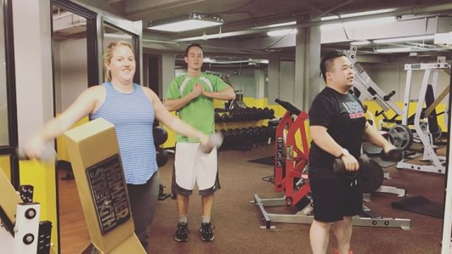 Side raises at group personal training tonight #bootcamp #personaltrainer #gym #denver #colorado #fitness #personaltraining #trainerscott #getinshape #fatloss #loseweight #ripped #toned #chestpress #benchpress #chest #bench #chestday #pecs #arms #arm #armday #pushups #fitbabe #triceps #biceps #babe #strong #fitnessmodel
