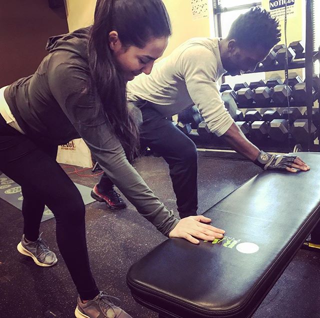 Anais and Ransford getting some rows this afternoon. #bootcamp #personaltrainer #gym #denver #colorado #fitness #personaltraining #trainerscott #getinshape #fatloss #loseweight #ripped #toned #chestpress #benchpress #chest #bench #chestday #pecs #arms #arm #armday #pushups #fitbabe #triceps #biceps #babe #strong #fitnessmodel